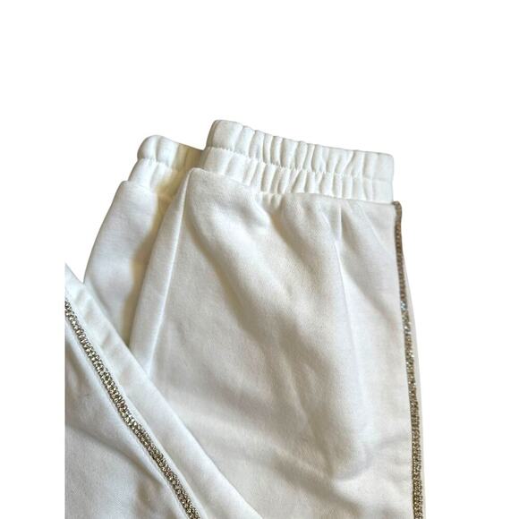 Culpos x INC Rhinestone Winter White (Ivory) Jogger Sweatpants, Women's Medium - Picture 6 of 10